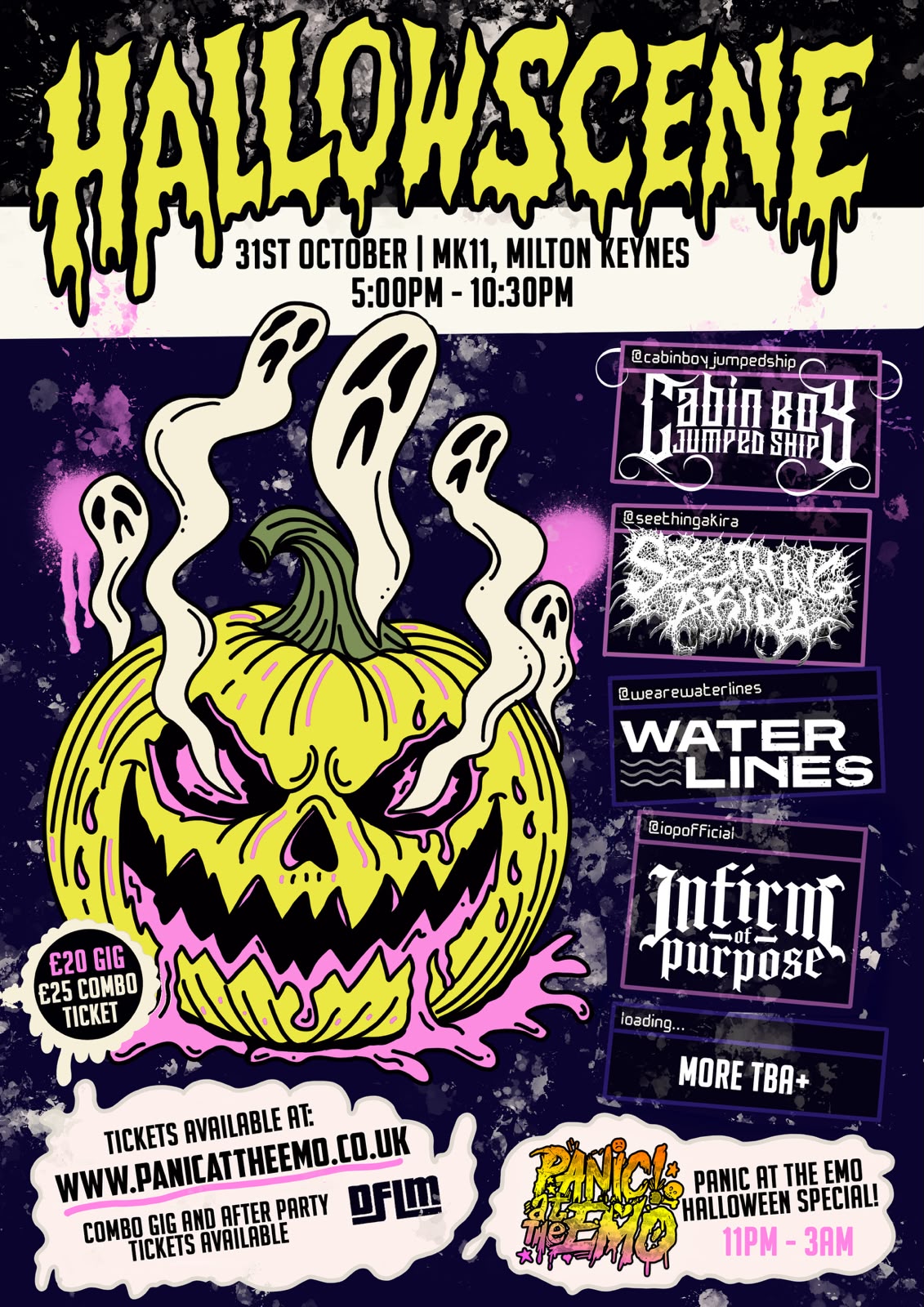 HallowScene lineup poster, MK11 Milton Keynes, 31 October